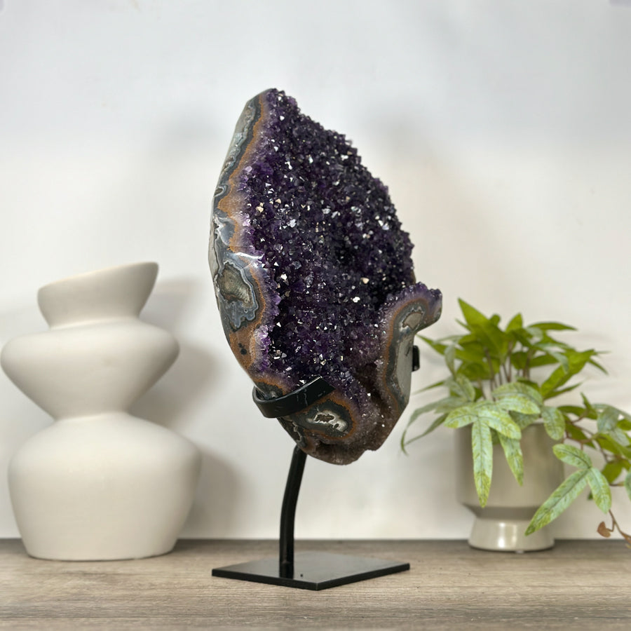 Huge Natural Bicolor Amethyst Cluster - Stand Included - MWS3041
