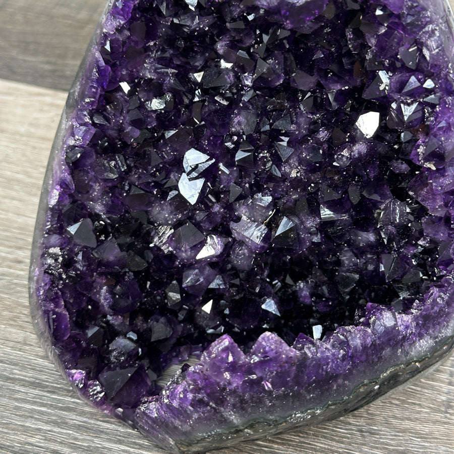Raw Amethyst Geode with Deep Purple Crystal Cluster - CBP1227