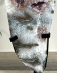 Natural Agate Slice with Amethyst Crystal Cavities for Home Decor Display - MWS2664