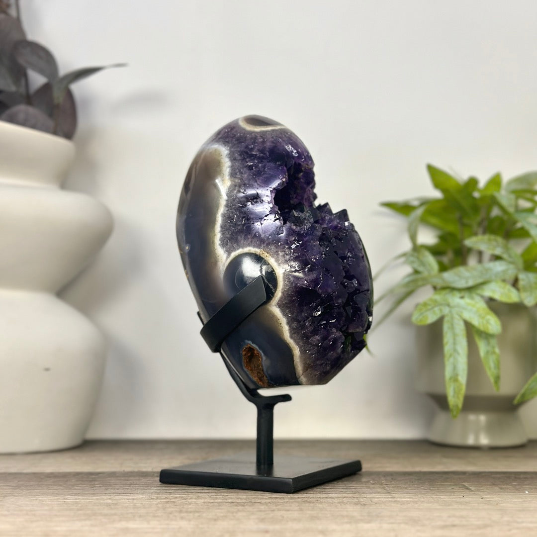 Top Grade Natural Amethyst Cluster with Agate Matrix - MWS3351