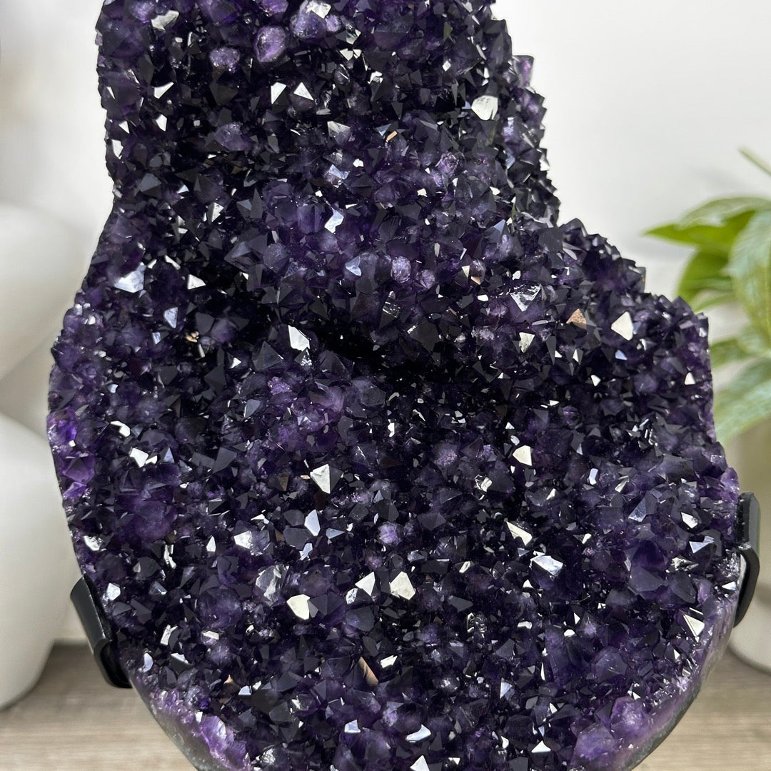 A Grade Natural Amethyst Crystal Specimen on Metal Stand - MWS3390