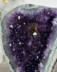 Amethyst Geode with Green Jasper Matrix on Stand – Natural Mineral Specimen - MWS2613