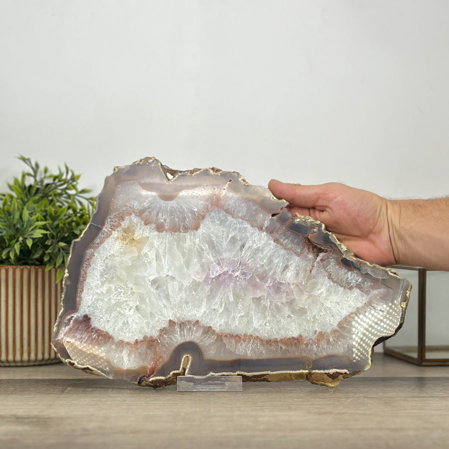 Natural Quartz Stone Slice tray for Home Decor - SLC0011
