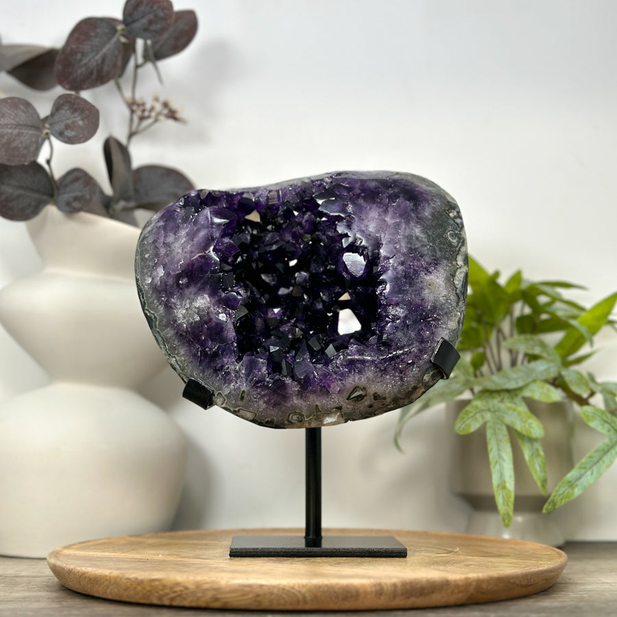 Top Quality Natural amethyst Geode on Stand - MWS3071