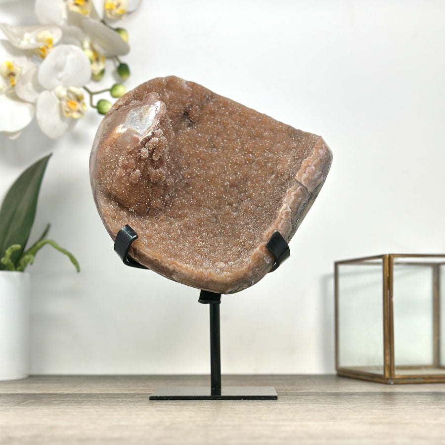 Natural Orange Sugar Quartz Geode - MWS2873