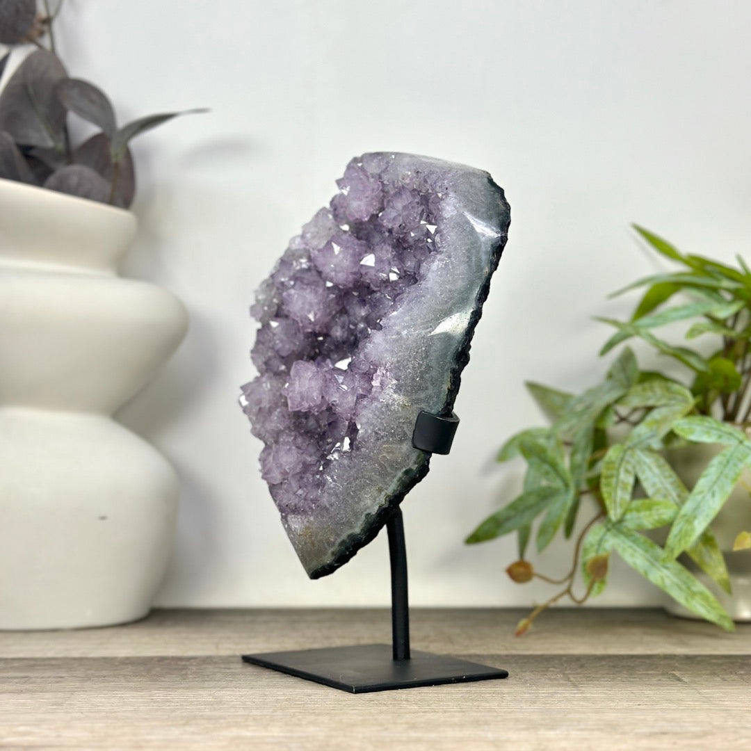 Large Natural Amethyst Formation on Stand with Stalactites - MWS3298
