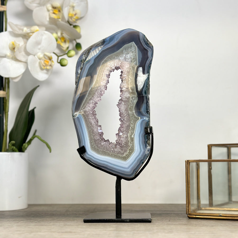 Blue Banded agate &amp; Amethyst Stone Portal