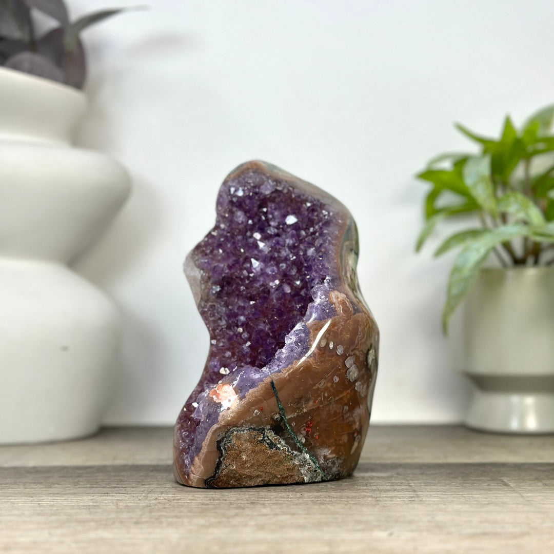 Unique Natural Amethyst Geode with Collection Grade Calcite Specimen - CBP1391