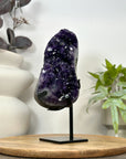 Amethyst Crystal Specimen on Metal Stand for Home Decor - MWS3066