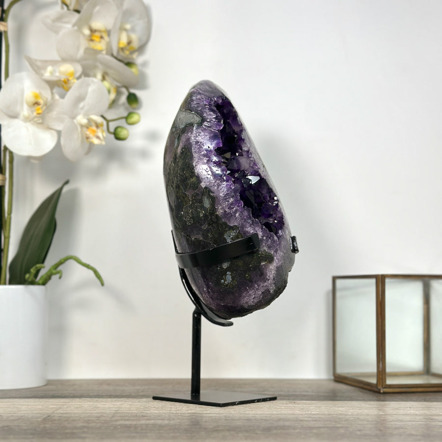 Amethyst Geode Mineral Specimen with Deep Purple Crystals for Home Decor - MWS2648