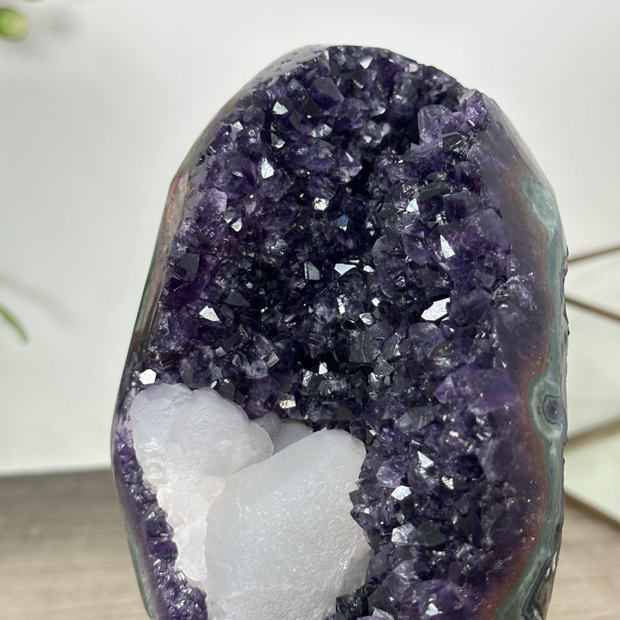 Unique Natural Top Grade Amethyst Geode with Calcite Formation - MWS3027