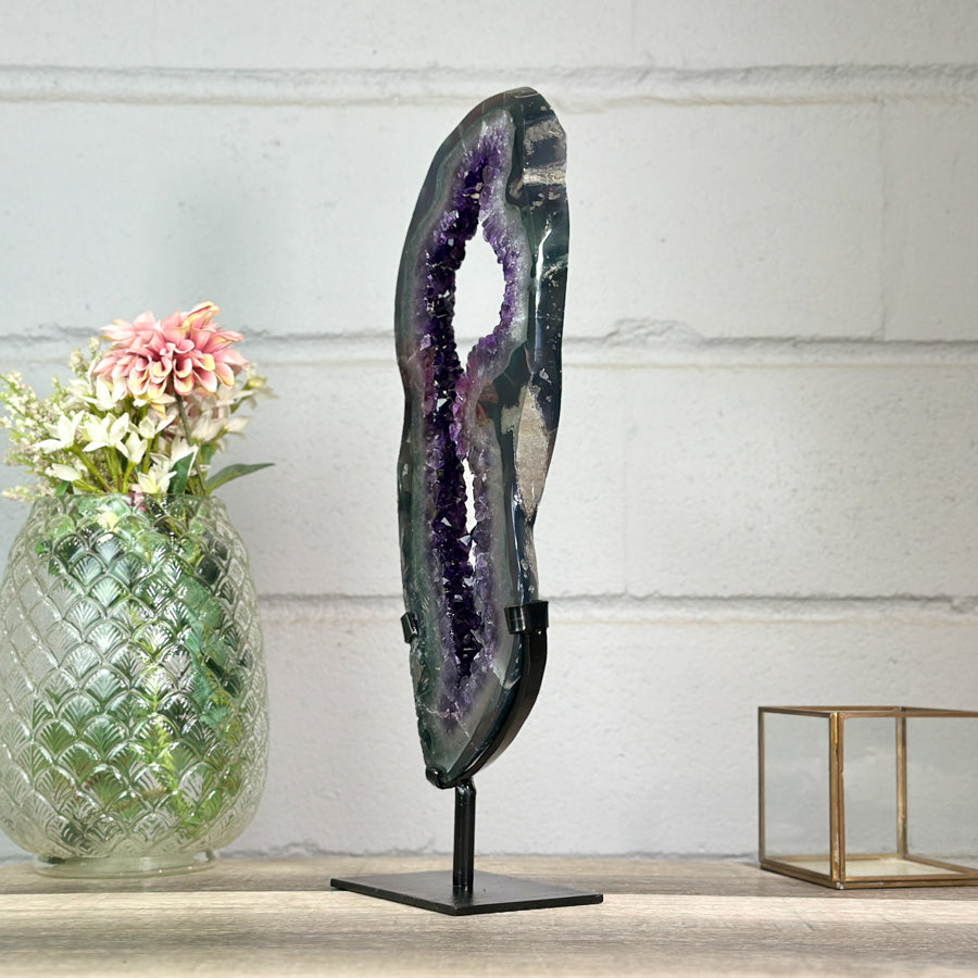 Huge Amethyst Geode Portal on Metal Stand - MWS2759