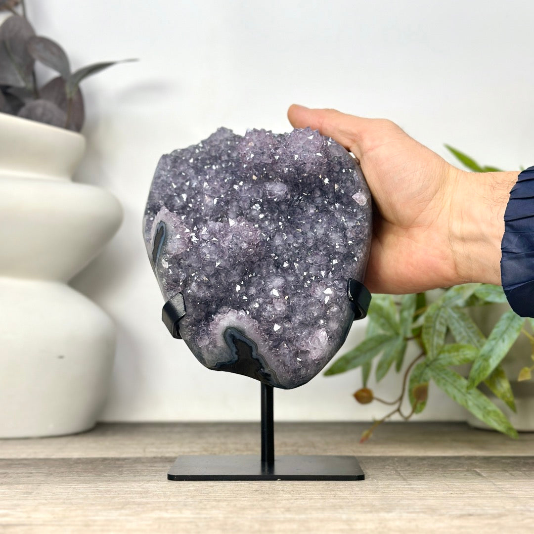 Natural Sirit Amethyst Crystal Formation on stand - MWS3297