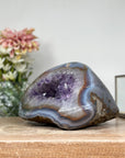 Amethyst & Banded Agate Geode with Druzy Crystals - STGE0008
