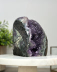 Amethyst Geode Crystal Cluster with Purple and Gray Jasper Bands - CBP1168