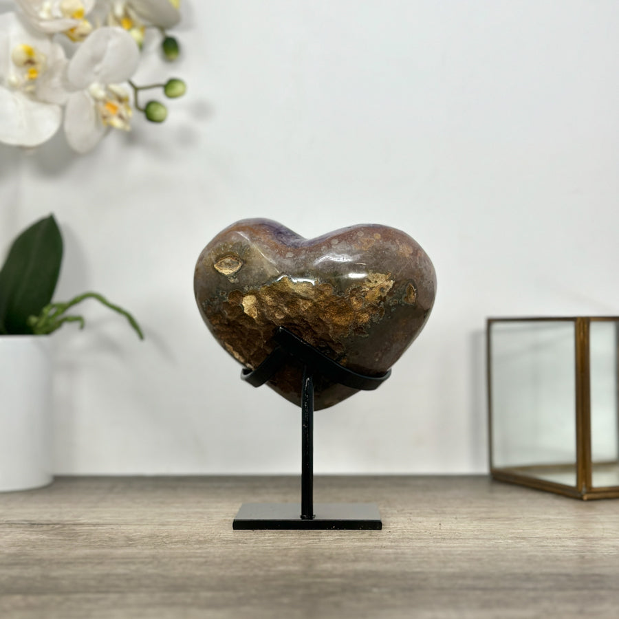 Deep Purple Natural Amethyst Stone Heart - HST0334