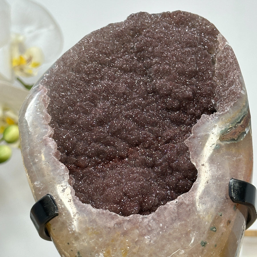 Beautiful Rose Tone Sugar Druzy Geode - MWS1462
