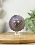 Amethyst & Agate Sphere Geode with Druzy Crystal Interior - SPH0230