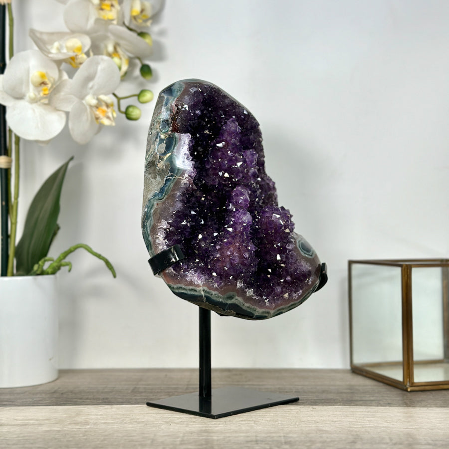Amethyst Geode Crystal Cluster – Purple Mineral Specimen for Home Decor Display - MWS2697
