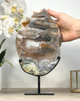 Stunning Natural Quartz Slice Portal, Metallic Stand included - MWS2326