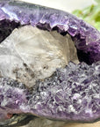 Natural Uruguayan Amethyst Geode with Calcite Formation Covered with Sugar Quartz Crystals - CBP1412
