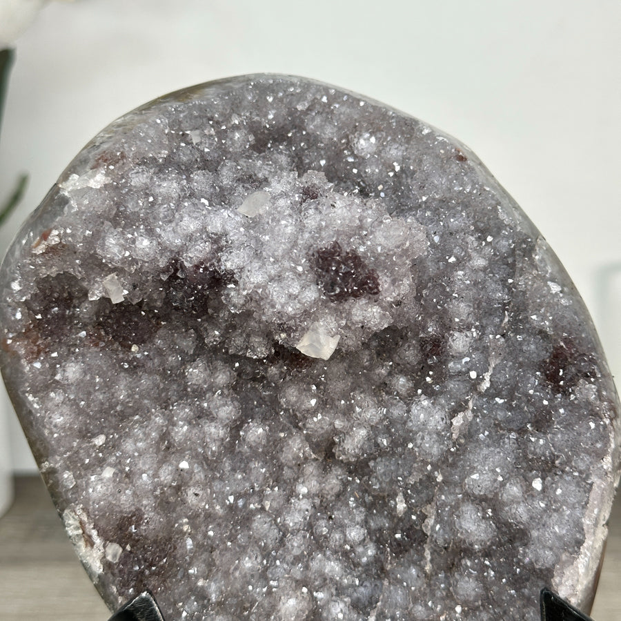 Sugar Quartz Druzy Geode on Stand - MWS2876