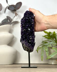Natural Deep Purple Amethyst Cluster on Metal Stand - MWS3171