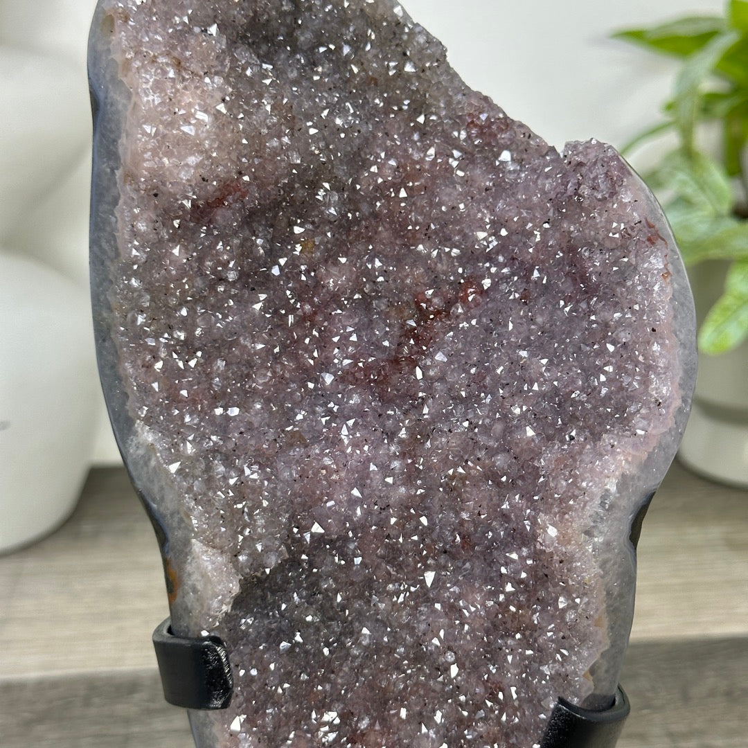 Pink Tone Amethyst with handmade Metal Stand - MWS3358