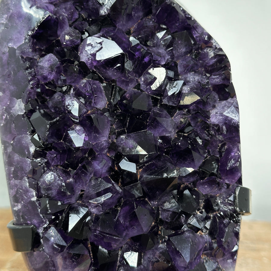 AAA Grade Natural Amethyst Cluster with Metal Stand - MWS1656