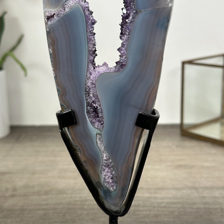 Blue Banded Agate &amp; Amethyst Geode Portal - MWS3000