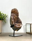 Natural Citrine on Metal Stand – Warm Golden Crystal Display Piece - MWS2410