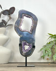 Unique Natural Uruguayan Amethyst & Agate Slice Portal - MWS3249