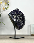 Top Grade Deep Purple Amethyst Stone with Calcite Formations - MWS2777
