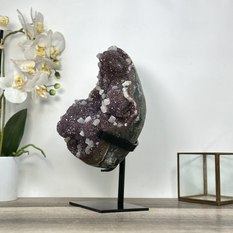 Huge Natural Lavander Amethyst Cluster with Calcite Formations - MWS2749