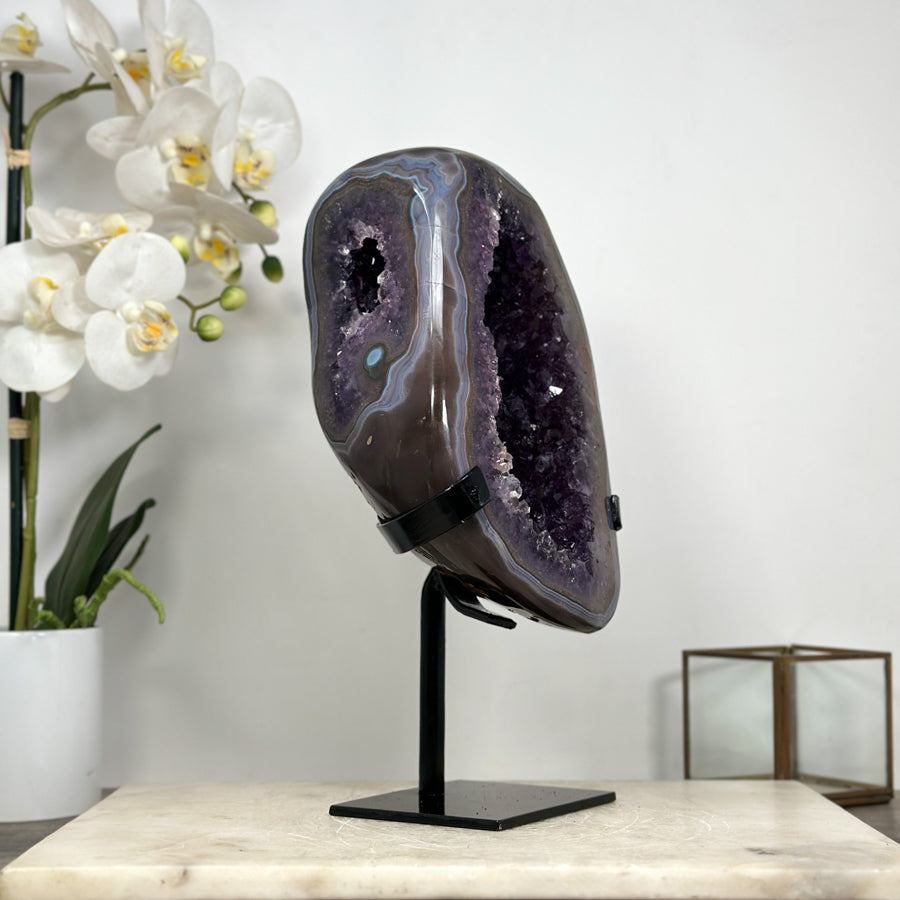 Large Amethyst Geode with Blue agate Shell - MWS1885