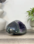 Natural Amethyst Geode with Green Jasper Shell From Uruguay - STGE0113