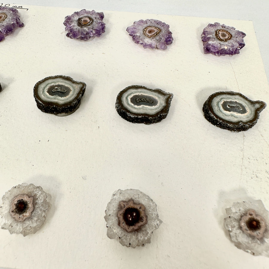 Natural amethyst Jasper &amp; Quartz Stalactite Slices Wholesale Flat - Ideal for Pendants - STS0060