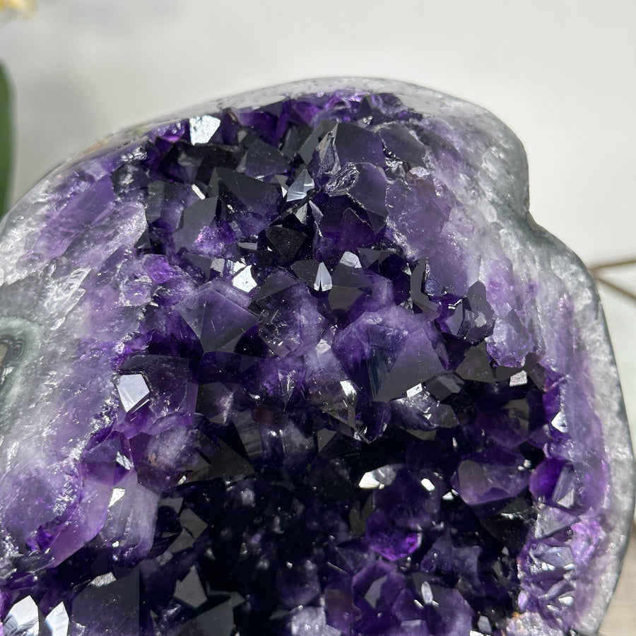 Amethyst Geode with Deep Purple Large Crystals from Uruguay - MWS2930