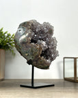 Natural Quartz Crystal on Metal Stand – Elegant Clear Crystal Statement Décor Piece - MWS2411