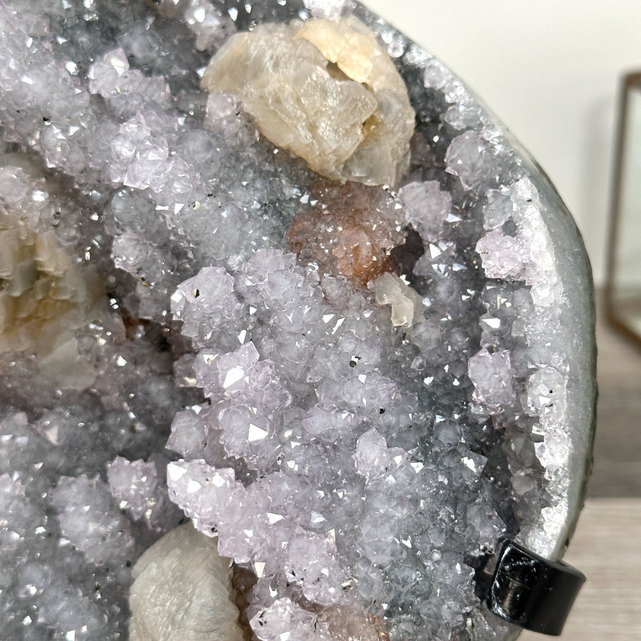 Amethyst and Calcite Crystal Cluster with stalctite Formations on Stand - MWS2607
