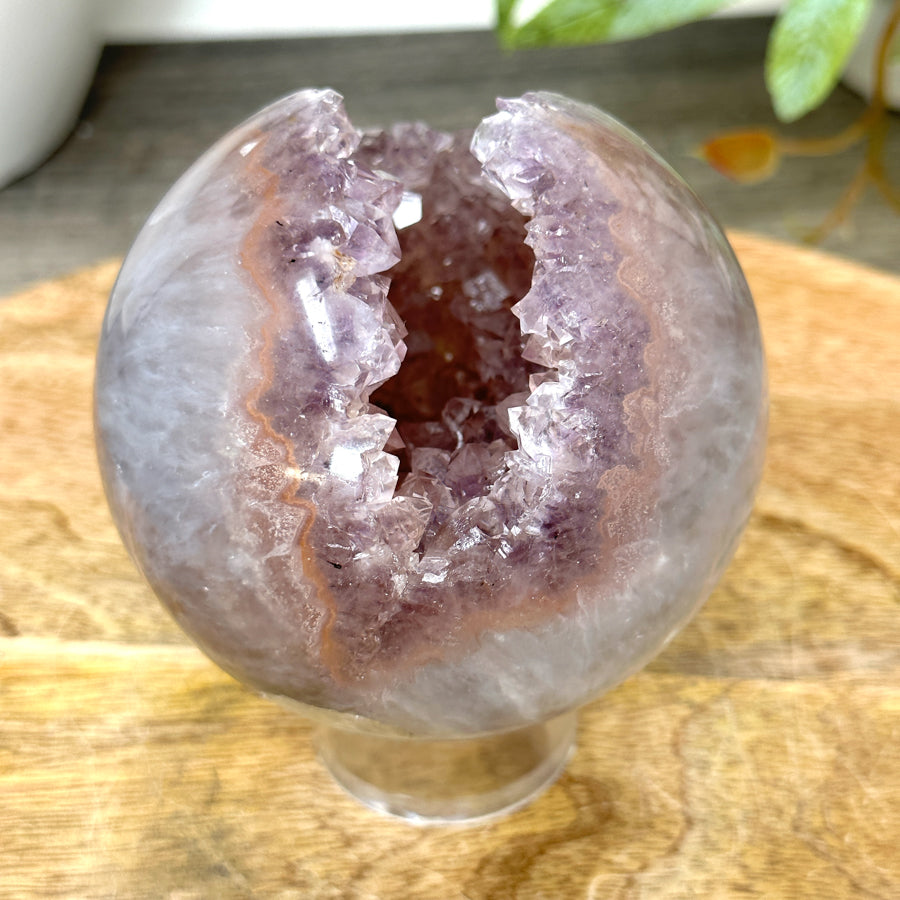 Amethyst Druzy Sphere Geode with Crystal Formation - SPH0175