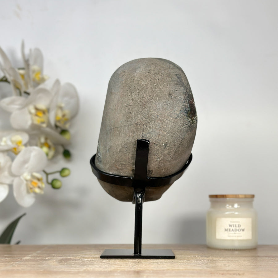 Beautiful Natural Amethyst Geode, Metal Stand Included - MWS2064