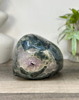 Natural amethyst Geode with Calcite Crystal Inclusions - STGE0091