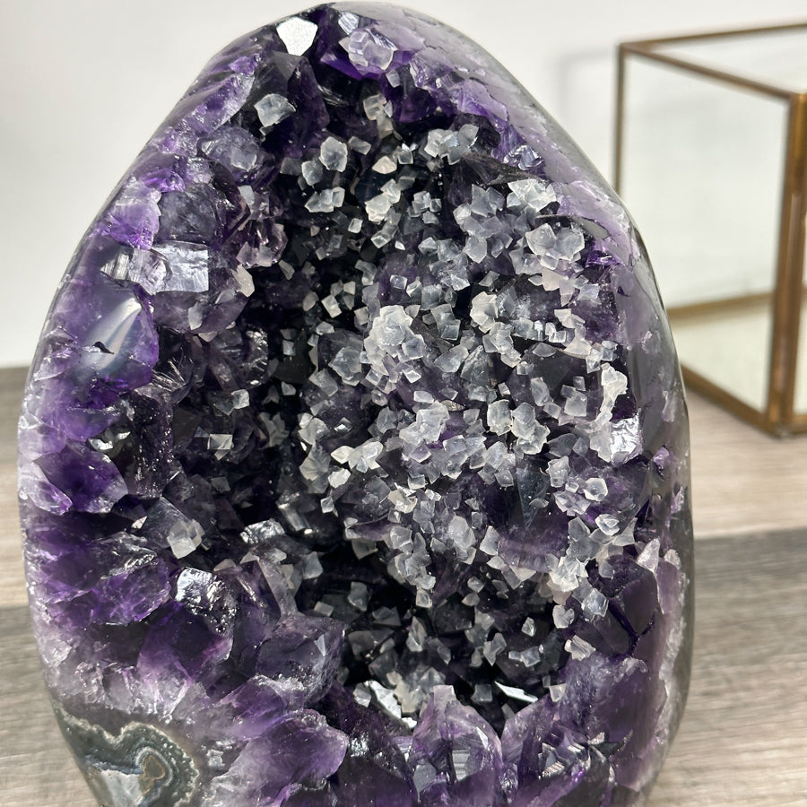 Top Quality Natural Amethyst Geode with Calcite Formations - CBP1262