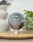Amethyst & Banded Agate Sphere Geode with Crystal Formation - SPH0184