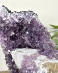 Natural Amethyst Cluster with Calcite Formation Covered with Sugar Crystals - CBP1423