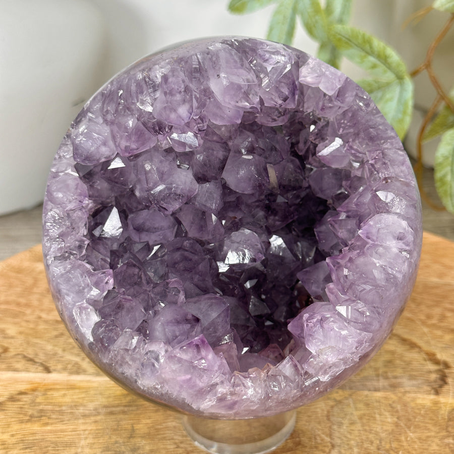 Amethyst &amp; Agate Sphere Geode with Crystal Druzy - SPH0183