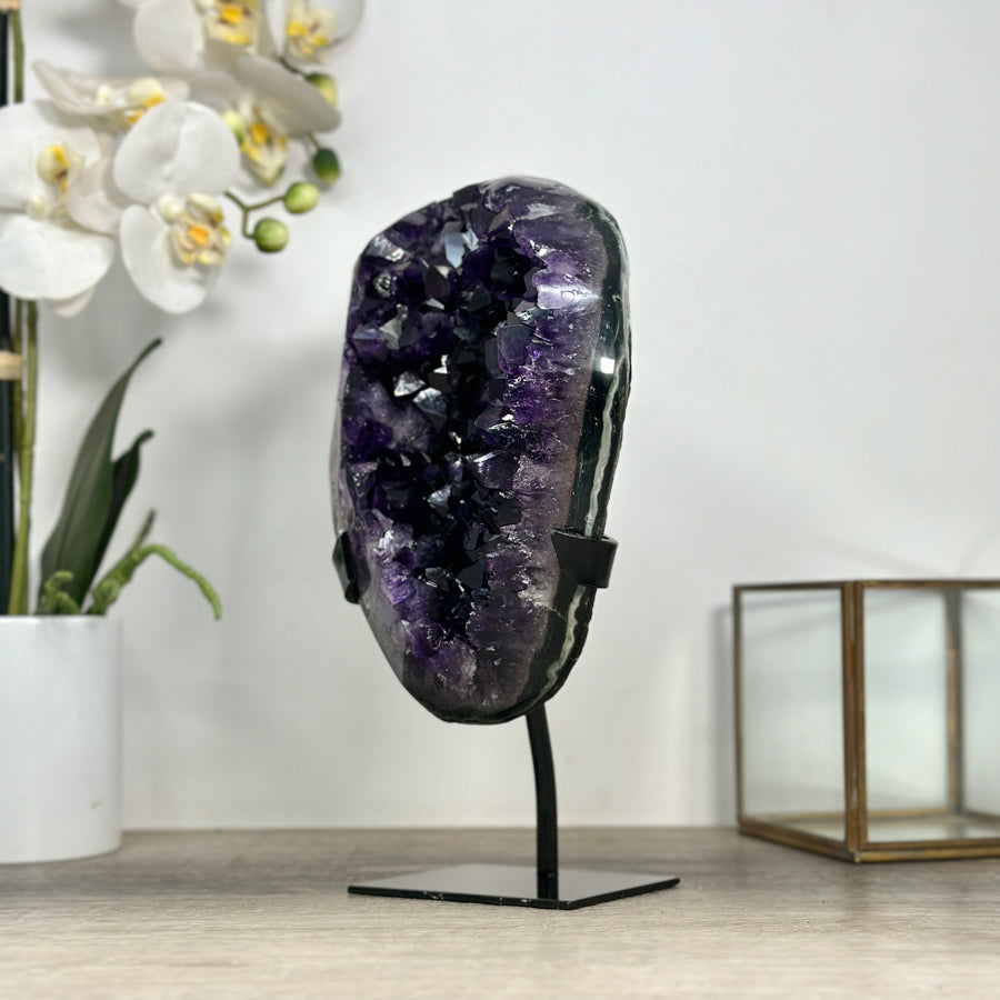 Uruguayan Amethyst Stone with Large Deep Purple Crystals - MWS2459