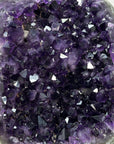 Uruguayan Amethyst Geode with Green Jasper Shell on Metal Stand - MWS2785