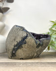 Natural Amethyst Geode with Calcite Crystal Formation - STGE0053